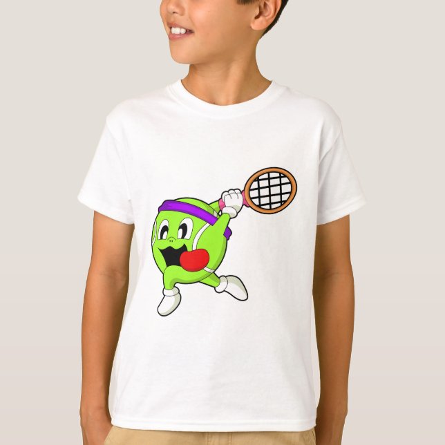 Tennis ball with Tennis racket T-Shirt (Front)