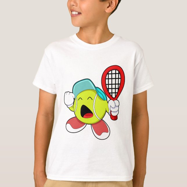 Tennis ball with Tennis racket T-Shirt (Front)