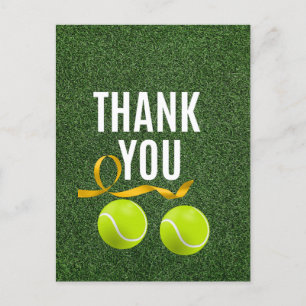 Tennis ball with Thank you wording Postcard