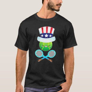 Tennis Ball With Uncle Sam Hat 4th Of July Usa Fla T-Shirt