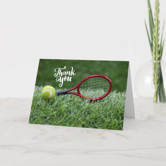 Tennis ball with word thank you card (Front)