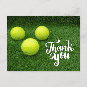 Tennis ball with word thank you card