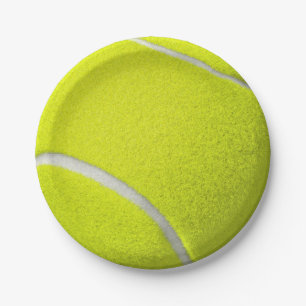Tennis Ball Yellow Sports Team Paper Plate