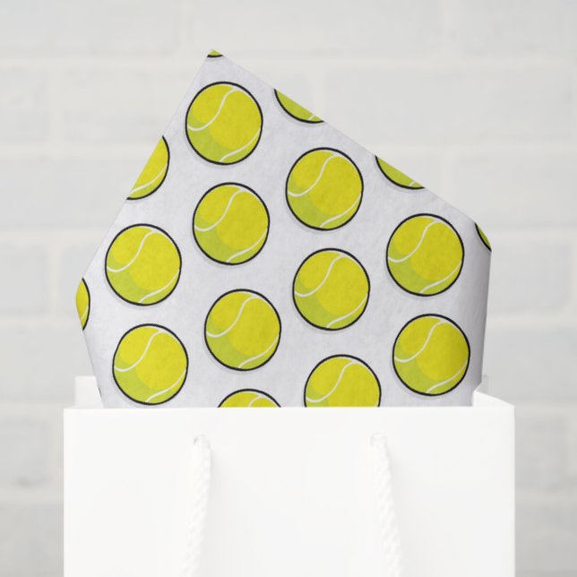 Tennis Ball Yellow White Sports Tissue Paper (Gift Bag)