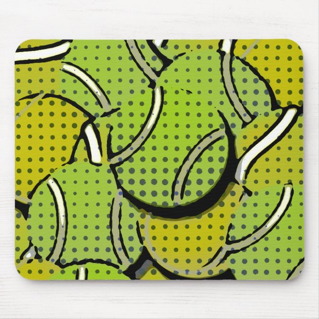 Tennis Balls Abstract Collage Mouse Mat (Front)
