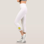 Tennis Balls, All White Club Tennis Custom Text Capri Leggings<br><div class="desc">Stand out on the tennis court with these super cute all white (almost) capri leggings featuring a tennis ball and your custom text on the bottom edge. Customise with your monogram, club name, player name, etc. Or delete the text and just have the tennis balls. Super comfortable, high quality leggings...</div>