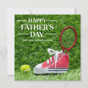 Tennis balls and racket Happy Father's Day Holiday Card