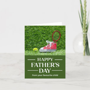 Tennis balls and racket Happy Father's Day Holiday Card