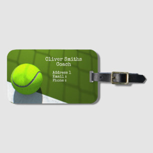 Tennis balls are on the court background Coach  Luggage Tag