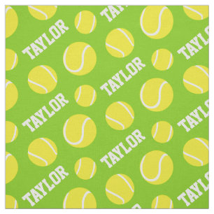 Tennis balls green personalised sports pattern fabric