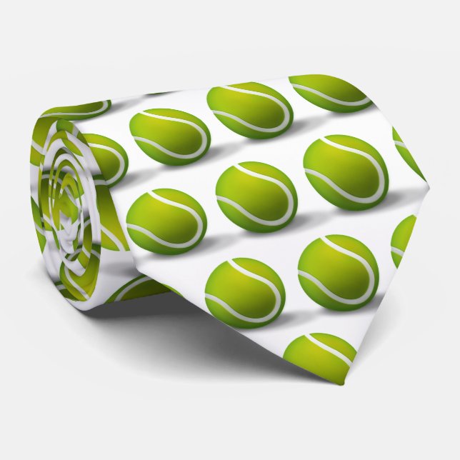 Tennis Balls Pattern | Sports Gift Tie (Rolled)