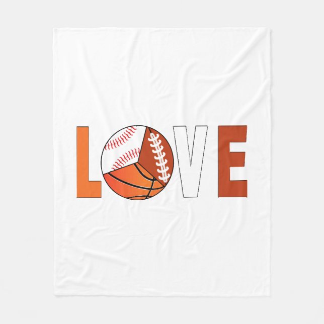 Tennis Basketball Baseball Football Lover Fleece Blanket (Front)