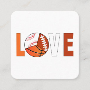 Tennis Basketball Baseball Football Lover Square Business Card