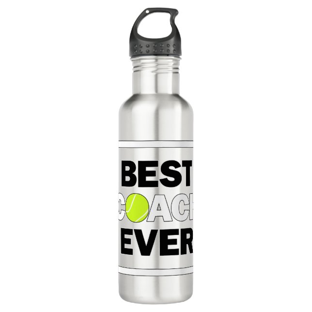 Tennis Best Coach Ever Fun Sports Coaches 710 Ml Water Bottle (Front)