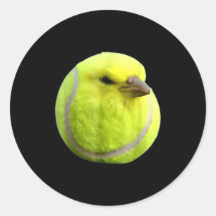 Tennis Bird Meme Round Budgie Tennis Ball  Classic Round Sticker
