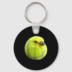 Tennis Bird Meme Round Budgie Tennis Ball  Key Ring