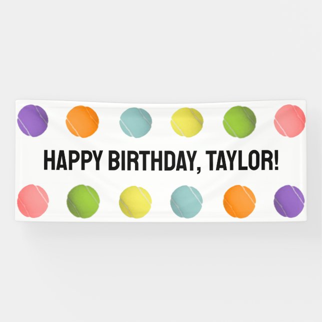 Tennis Birthday Banner (Horizontal)