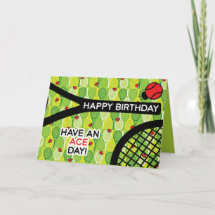 Tennis Birthday Card, customisable Card