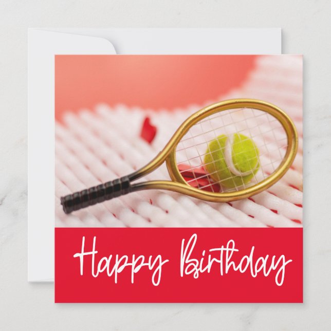 Tennis Birthday Card with ball for player  (Front)
