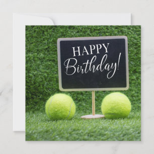 Tennis Birthday Card with Ball for Player 