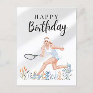 Tennis Birthday for Woman Player  Postcard