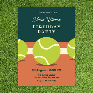 Tennis birthday invitation