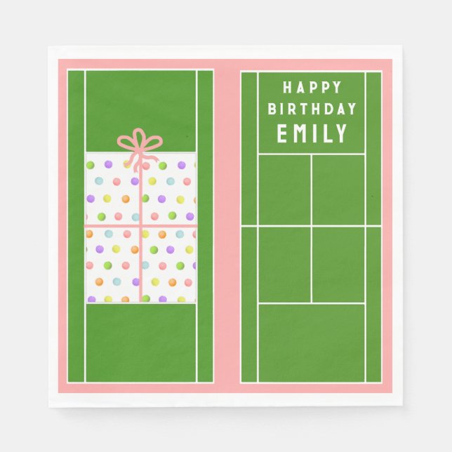 Tennis Birthday Napkin (Front)