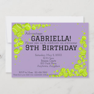 Tennis Birthday Party Invitation