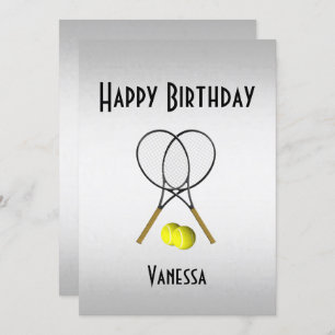 Tennis Birthday Party Invitation with RSVP