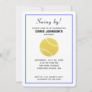 Tennis Birthday Party Invitations