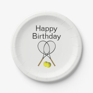 Tennis Birthday Party Paper Plate