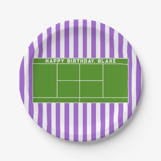 Tennis Birthday Party Paper Plate (Front)