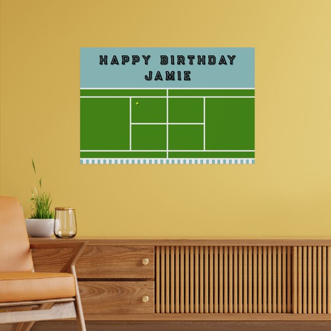 Tennis Birthday Party Poster (Living Room 2)