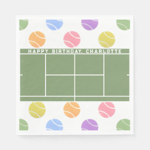 Tennis Birthday Personalised Napkin