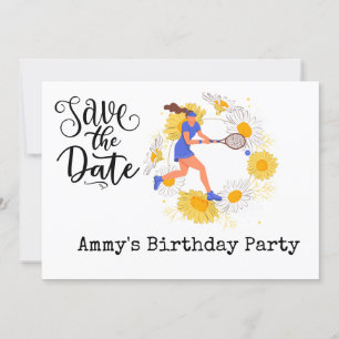 Tennis Birthday Save the Date Invitation