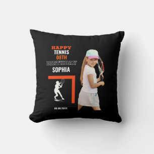 Tennis Birthday, Tennis Girl Player Backdrops Cushion