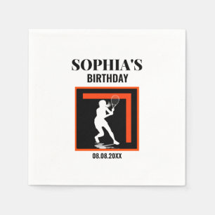 Tennis Birthday, Tennis Girl Player  Napkin