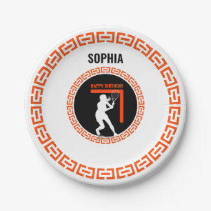Tennis Birthday, Tennis Girl Player  Paper Plate
