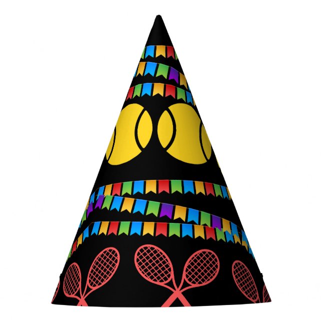 Tennis Birthday, Tennis Girl Player  Party Hat (Front)
