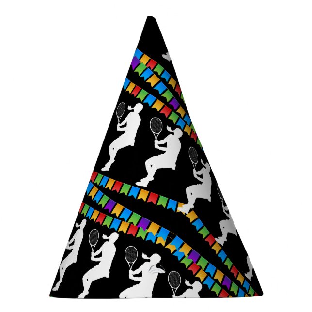 Tennis Birthday, Tennis Girl Player  Party Hat (Right)