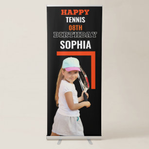 Tennis Birthday, Tennis Girl Player  Retractable Banner