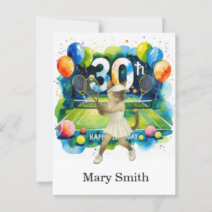 Tennis birthday themed for Siamese Cat lovers Postcard