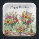 Tennis Birthday with Flowers and ball watercolor Paper Plate<br><div class="desc">Make your tennis-themed birthday party extra special with these charming watercolor paper plates! Featuring a central tennis ball surrounded by colourful flowers in a wreath-style circular pattern, these plates add a cheerful and festive touch to your table. Perfect for kids, teens, and tennis fans celebrating a birthday, these plates bring...</div>