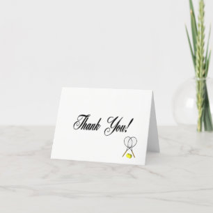Tennis Blank Inside White Thank You Card