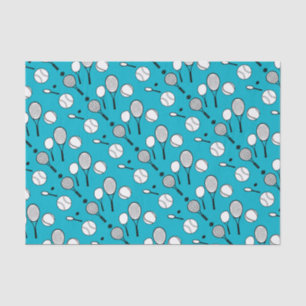 Tennis blue black white tissue paper