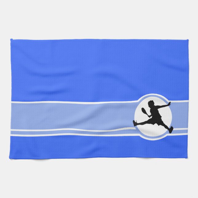 Tennis; Blue Tea Towel (Horizontal)