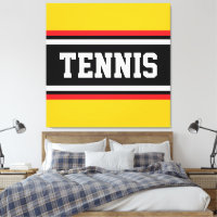 TENNIS Bold Bright Yellow Red Black White Stripes