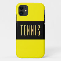 TENNIS Bold Modern Black Bright Yellow Stripes
