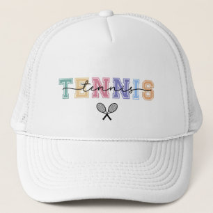 Tennis Bold Sporty Design with Rackets Trucker Hat