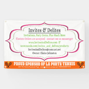 Tennis Booster Club Business Personalised Banner